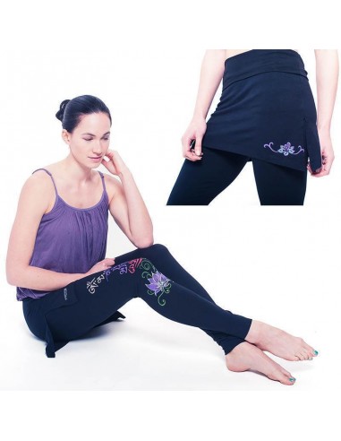 Yoga-Leggings - Buddha-Mantra-Leggings mit schwarzem Rock Véritable concentré