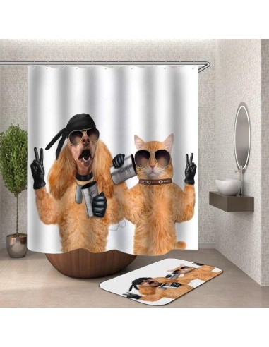 Rideau de Douche Chat & Chien vous aussi creer 